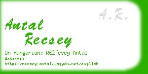 antal recsey business card